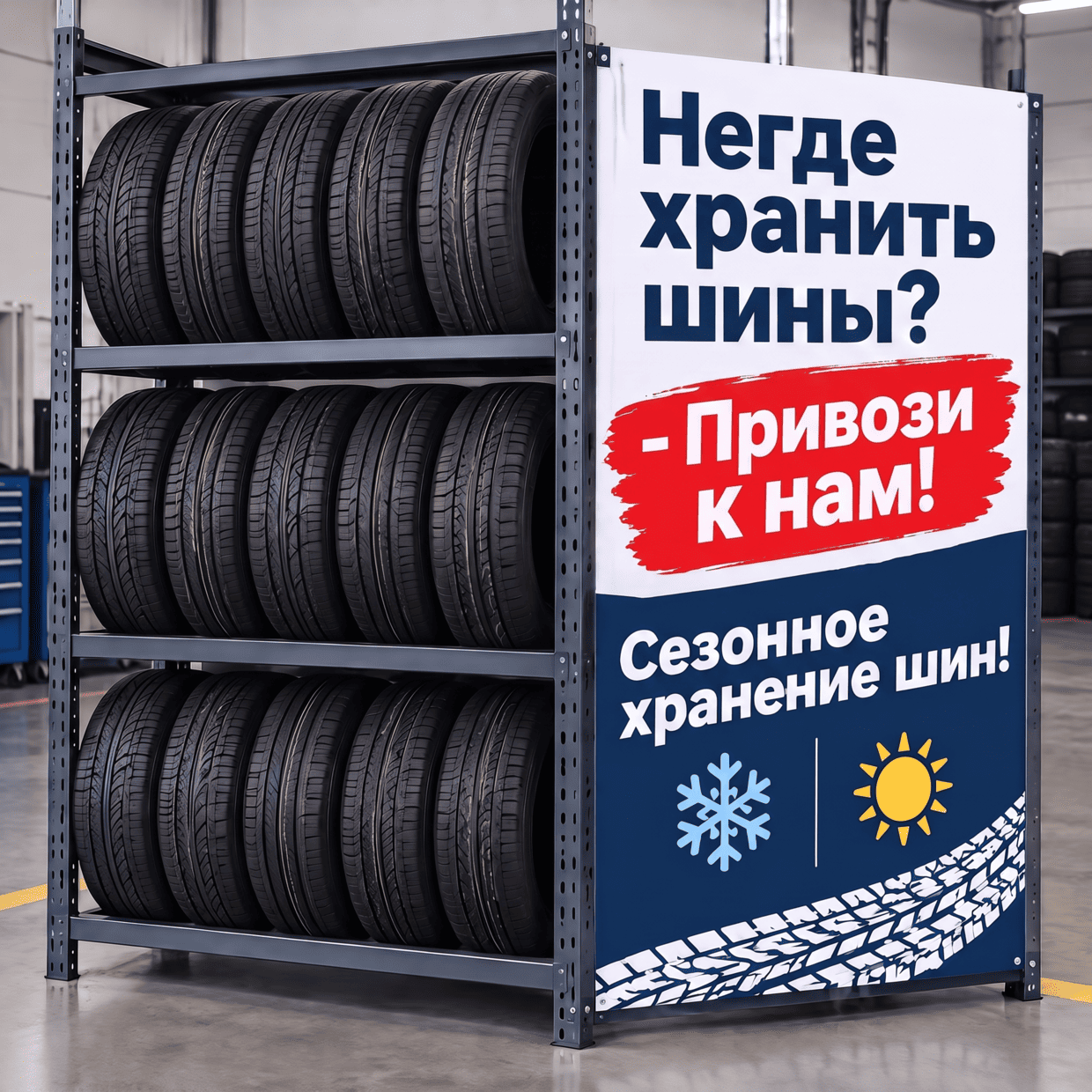 Сезонное хранение шин в дилерском центре